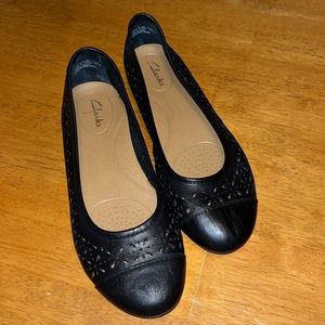 Clarks Black Ballet Flats Womens Size 8